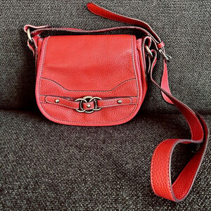 Wilson‎ Leather Red Pebble Leather Crossbody Saddlebag Small Shoulder Purse